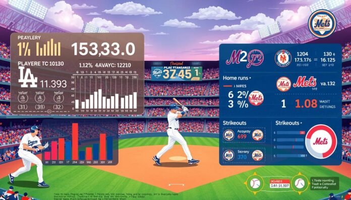 dodgers vs mets match player stats