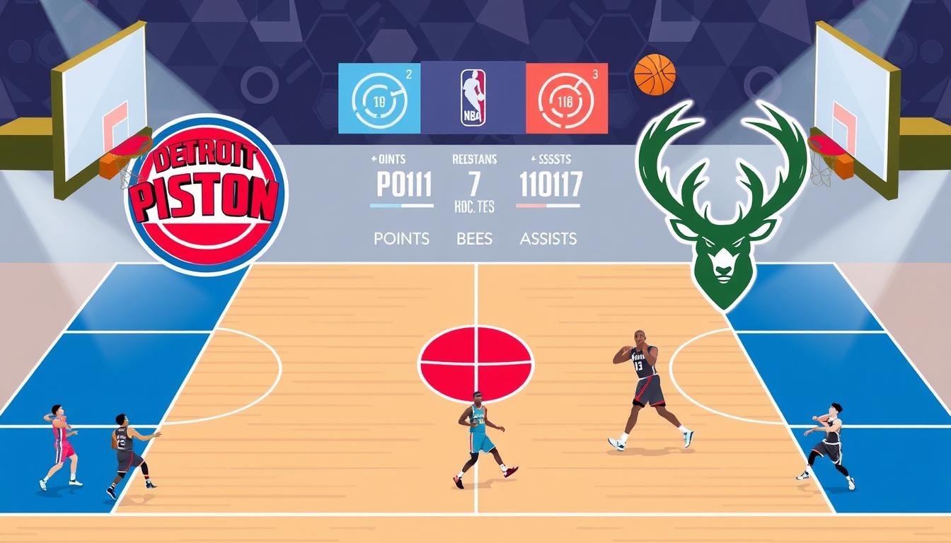 detroit pistons vs milwaukee bucks match player stats