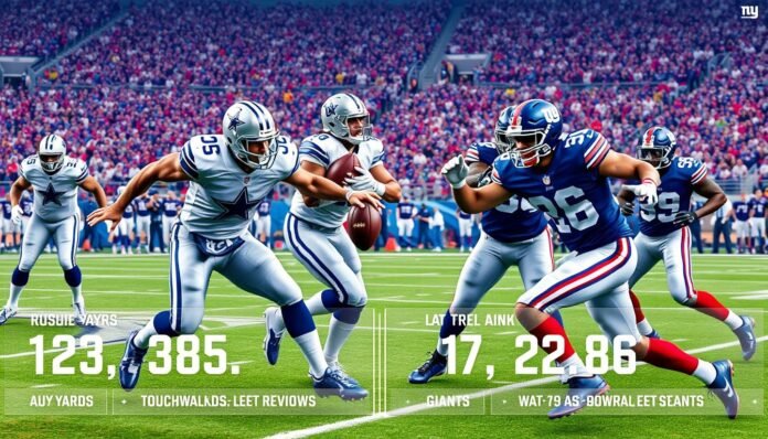 dallas cowboys vs new york giants match player stats